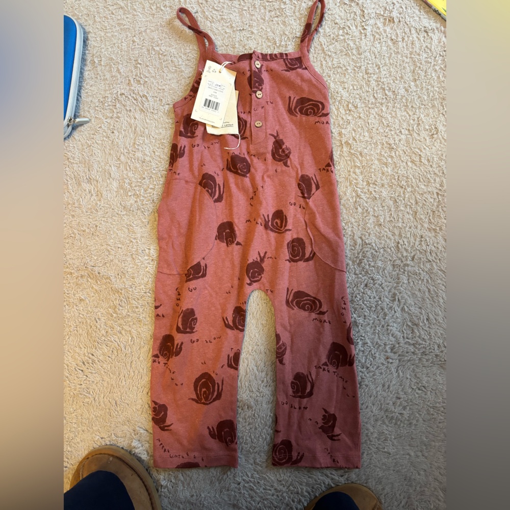 Kids Pink Snail Print Romper
